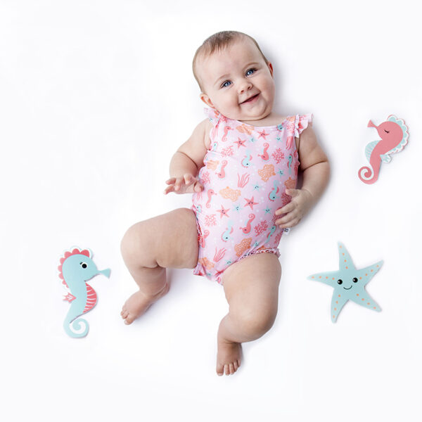 Σετ Ολόσωμο Μαγιώ με UV Καπέλο Franny the Flamingo