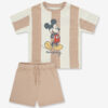 Minene - Disney Σετ Μπλούζα & Σορτς Μπεζ Ριγέ (2-8 ετών)
