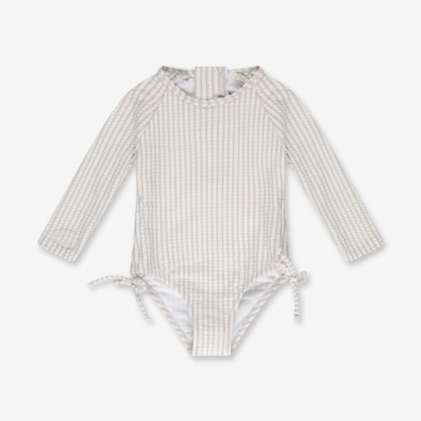 Minene - Ολόσωμο Μαγιώ με Μανίκια UV Pink&White (6-24 μηνών)