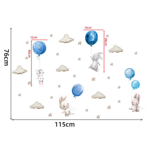 Sipo Wall sticker Bunny Balloons Blue