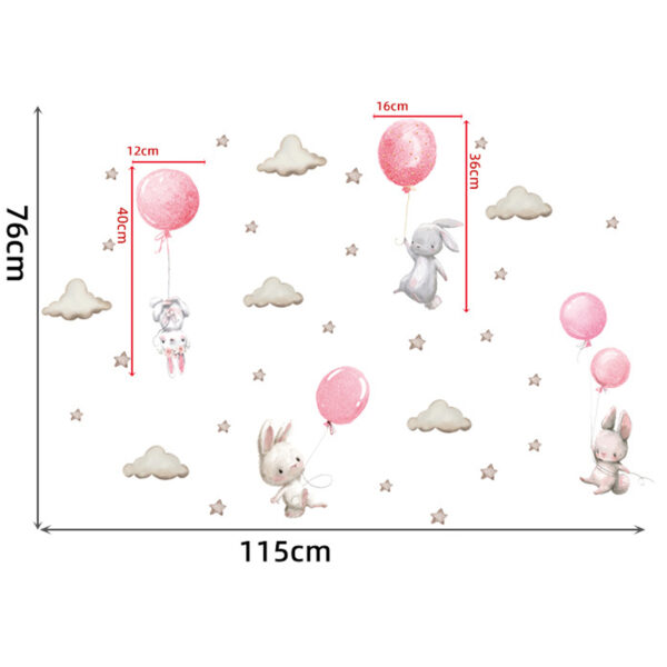 Sipo Wall sticker Bunny Balloons Pink