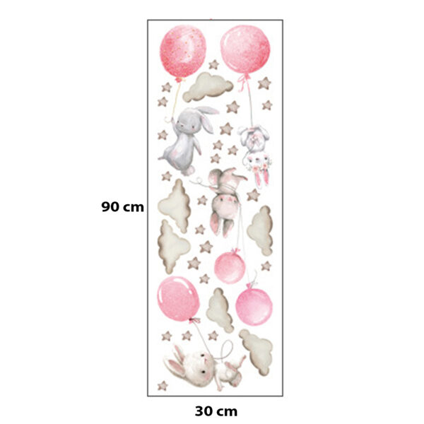 Sipo Wall sticker Bunny Balloons Pink