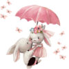 Sipo Wall sticker bunnies with umbrella
