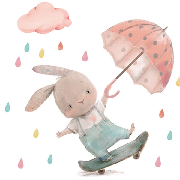 Sipo Wall sticker bunny onskateboard