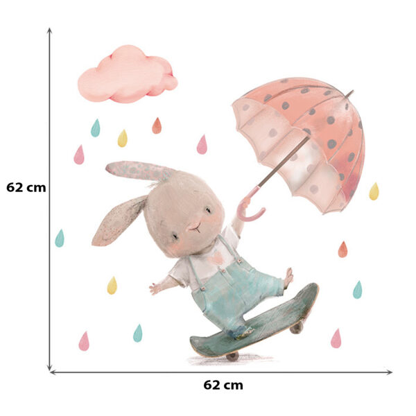 Sipo Wall sticker bunny onskateboard