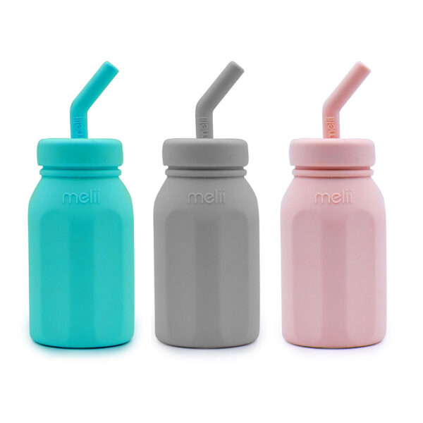 Melii-Silicone-Bottle Melii - Μπουκάλι σιλικόνης με καλαμάκι