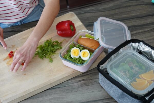 Melii - Glass Bento με θήκη σιλικόνης (740ml set of 1) - pink