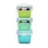 Melii - Glass Containers σε θήκες σιλικόνης (160ml set of 3) - mint,blue,lime