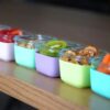 Melii - Glass Containers σε θήκες σιλικόνης (160ml set of 3) - pink,purple,grey