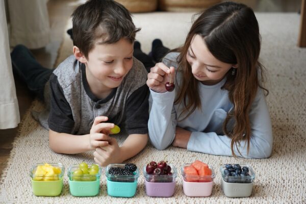 Melii - Glass Containers σε θήκες σιλικόνης (160ml set of 3) - pink,purple,grey