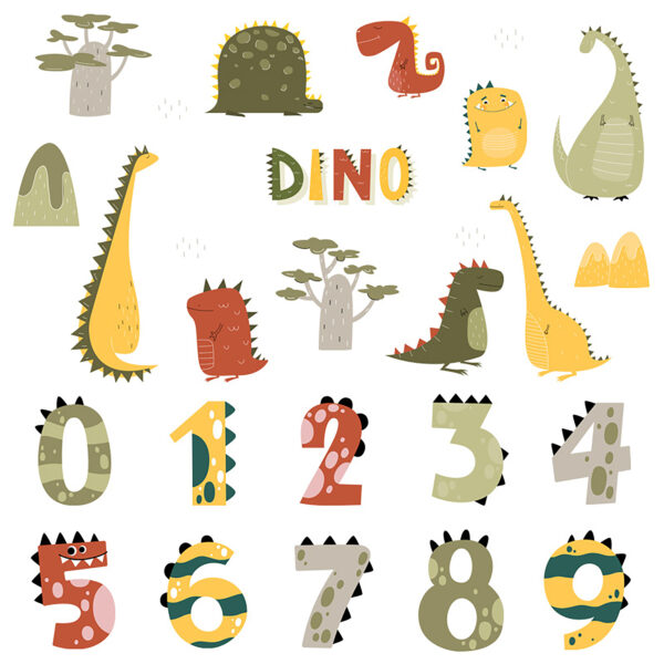 Sipo wall stickers Dino Numbers