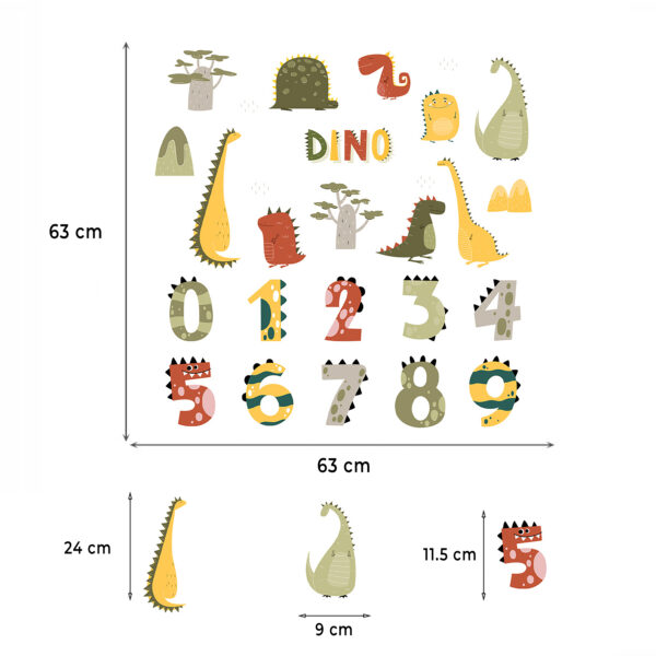 Sipo wall stickers Dino Numbers