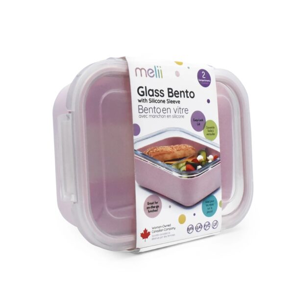 Melii - Glass Bento με θήκη σιλικόνης (740ml set of 1) - pink