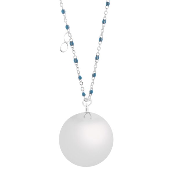 488 (6) ProudMama Bola Fine Silver Chain Blue