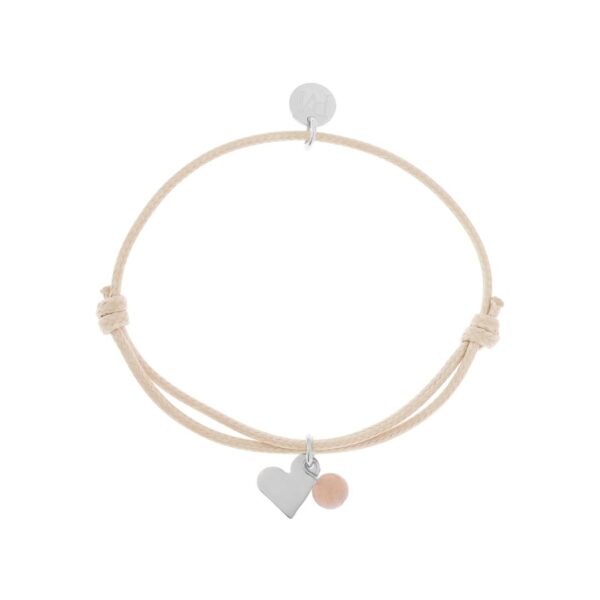 ProudMama Bracelet Mea – heart/silver/cream/moonstone