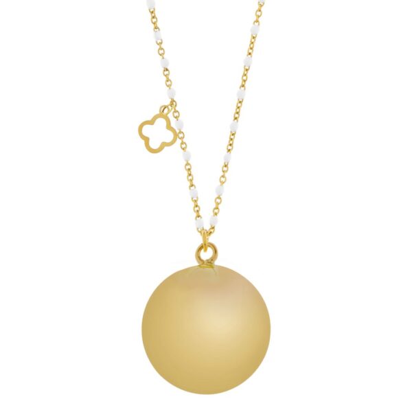 658 ProudMama Bola Fine Gold Chain White