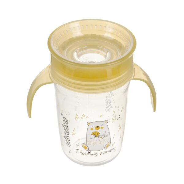 A0670_1_ Εκπαιδευτικό Ποτηράκι 360° 240 ml με Χερούλια Yellow