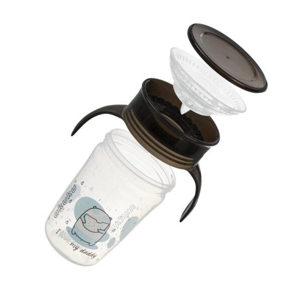 Εκπαιδευτικό Ποτηράκι 360° 240 ml με Χερούλια Black