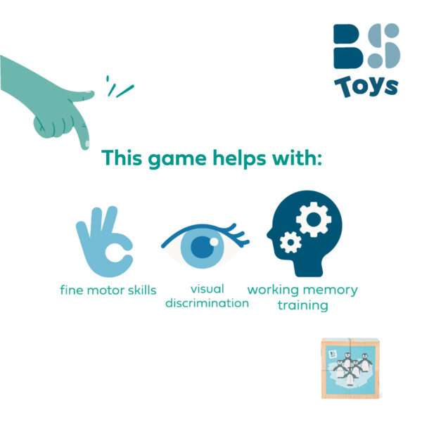 BS Toys - Παιχνίδι Puzzle Ξύλινων Κύβων