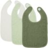 Meyco - Σετ 3 Βαμβακερές Σαλιάρες Offwhite/Soft green/Forest green