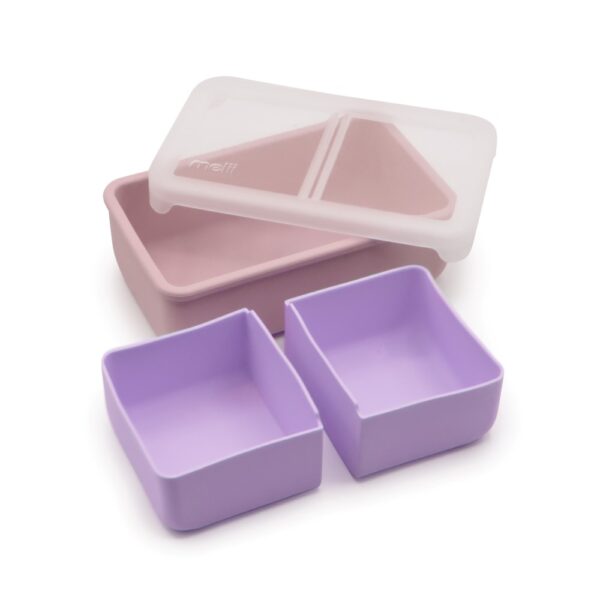 Melii – Bento Σιλικόνης 2 Θέσεων 700ml Pink/Purple