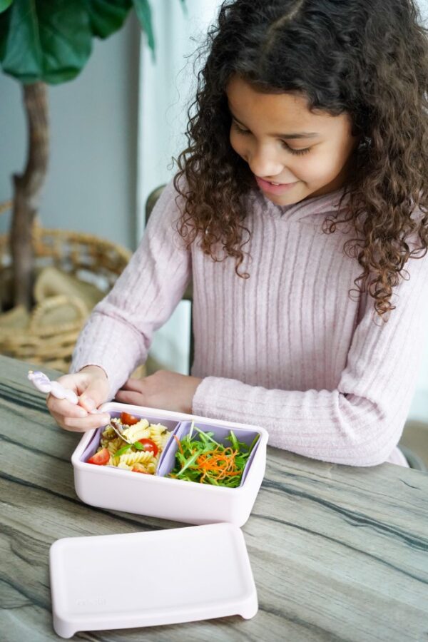 Melii – Bento Σιλικόνης 2 Θέσεων 700ml Pink/Purple