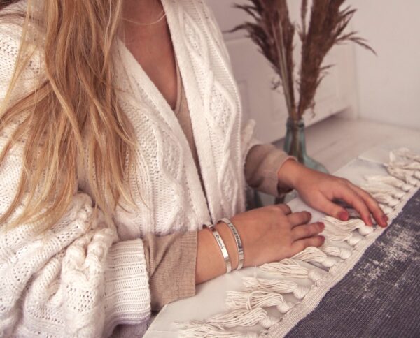 Proud Mama Βραχιόλι Χειροπέδα Love Rose Gold