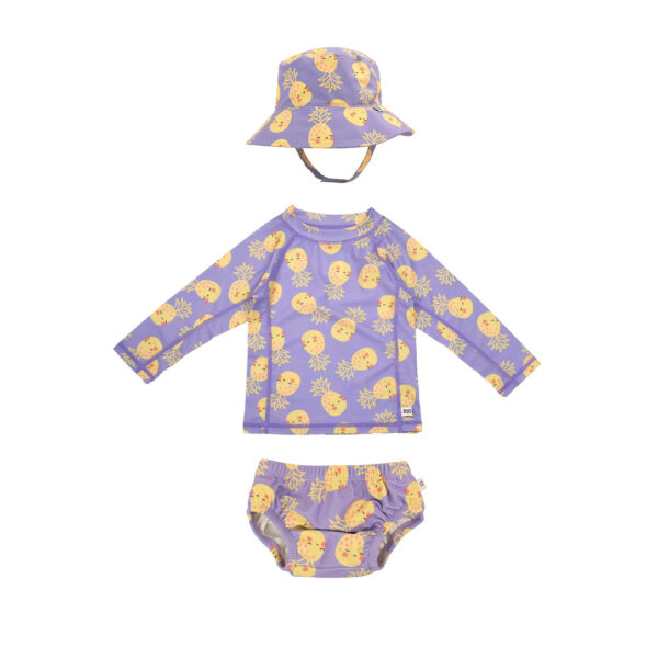 Σετ UV Μαγιώ Πάνα Bucket Καπέλο Μπλούζα Pineapple