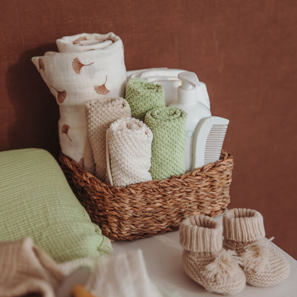 Meyco 6 Λαβέτες Πετσετάκια Popcorn Natural/Soft olive - 30x30cm