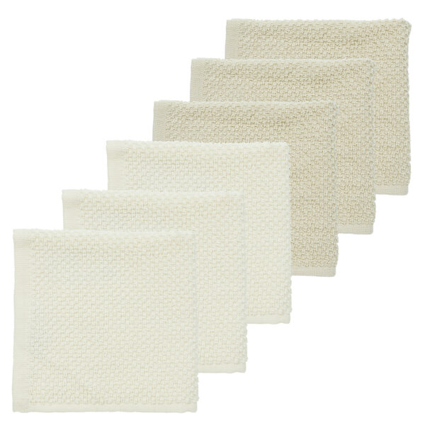 Meyco 6 Λαβέτες Πετσετάκια Popcorn Natural/Soft sand - 30x30cm