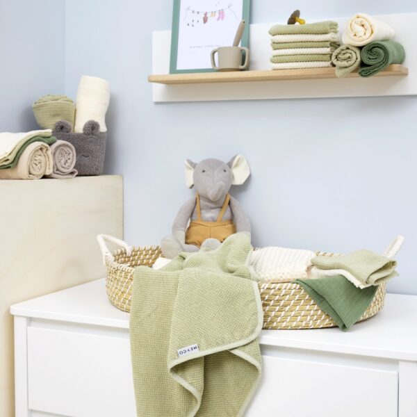 Meyco Σετ 100% Βαμβακερές Μουσελίνες Natural/Soft Olive/Olive Green 70x70cm (3 τμχ.)