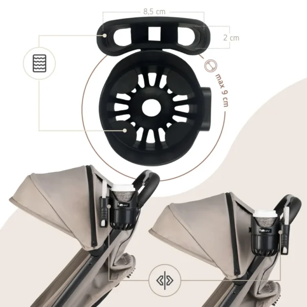 Sipo 2 in 1 Ποτηροθήκη Καροτσιού Με Θήκη Κινητού