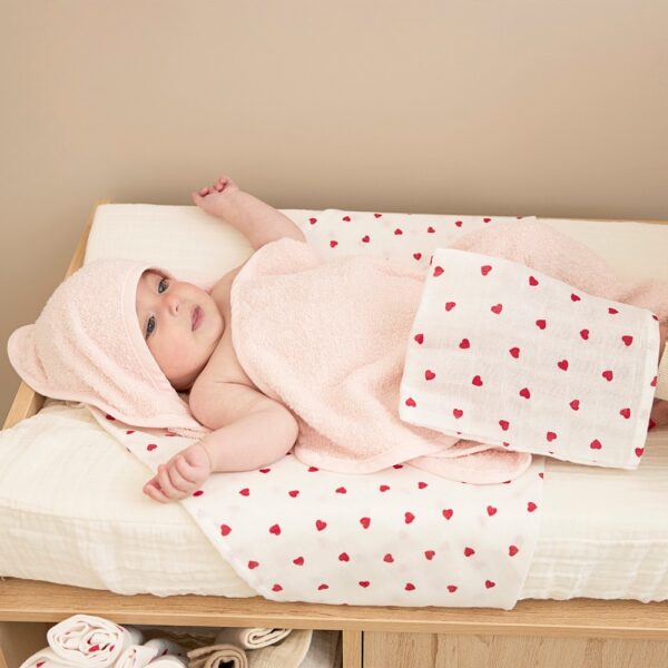 Meyco Σετ 3 Απορροφητικές Λαβέτες/Μουσελίνες Sweet Heart - 30x30cm