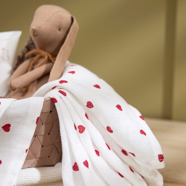 Meyco Σετ 3 Απορροφητικές Λαβέτες/Μουσελίνες Sweet Heart - 30x30cm