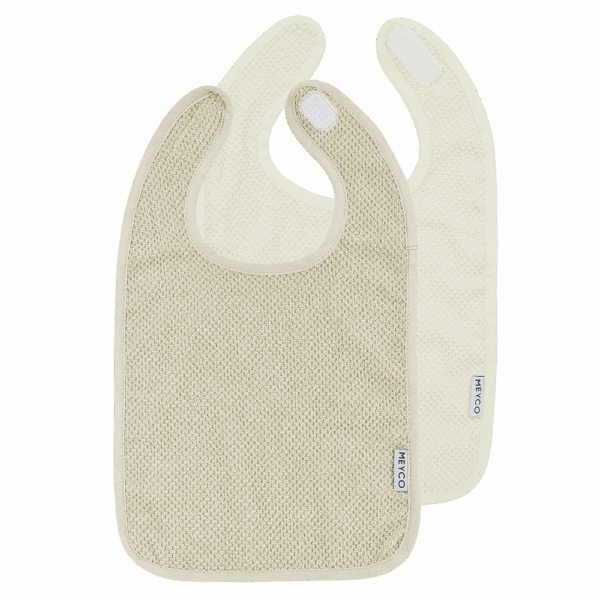 241.205-.CN_.png Meyco Σετ 2 Βαμβακερές Σαλιάρες Popcorn natural/soft sand με velcro