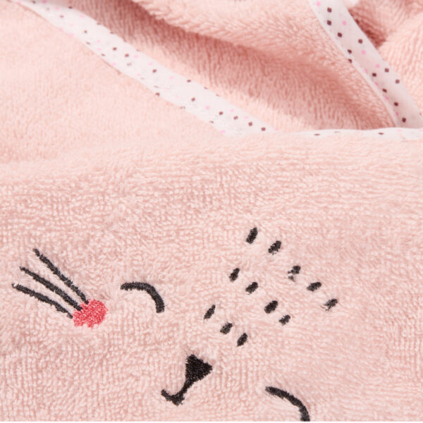Βρεφική πετσέτα με κουκούλα Ροζ Γατούλα 100x100cm
