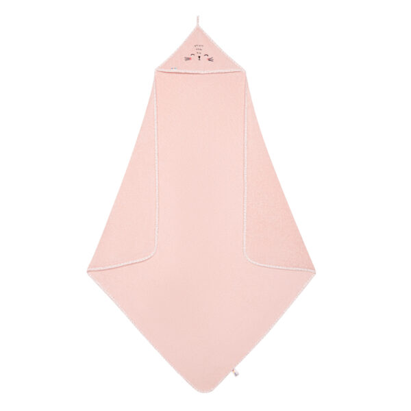 Βρεφική πετσέτα με κουκούλα Ροζ Γατούλα 100x100cm