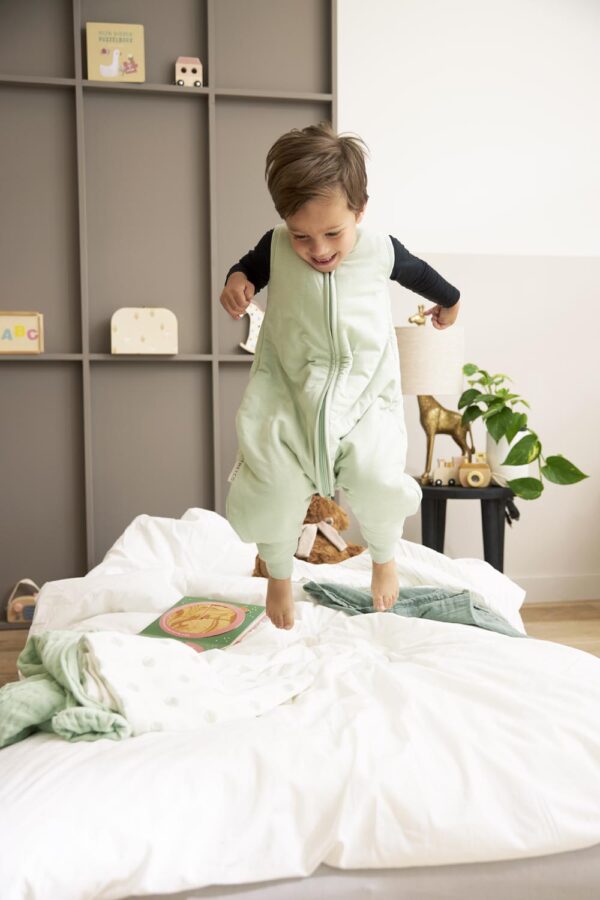 Meyco Υπνόσακος με πόδια Slub - soft green (9 μηνών-5 ετών)