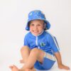 Zoocchini Κοντομάνικο Surf Suit με Στάμπα Dino/Med Blue