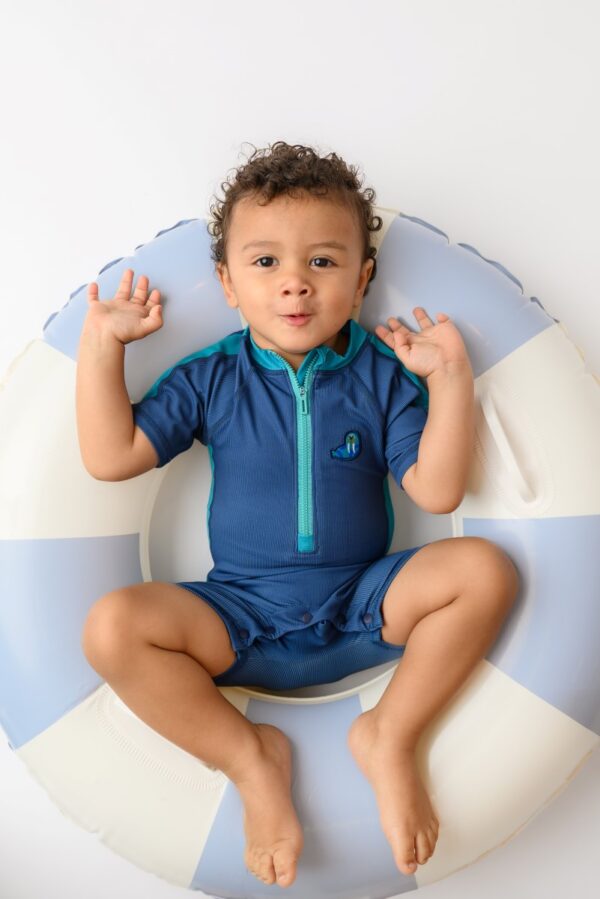 Zoocchini Κοντομάνικο Surfsuit με Στάμπα Walrus/Dark Blue