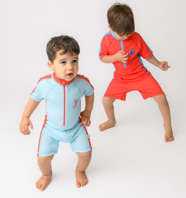 Zoocchini Κοντομάνικο Surf Suit με Στάμπα Lobster/Light Blue