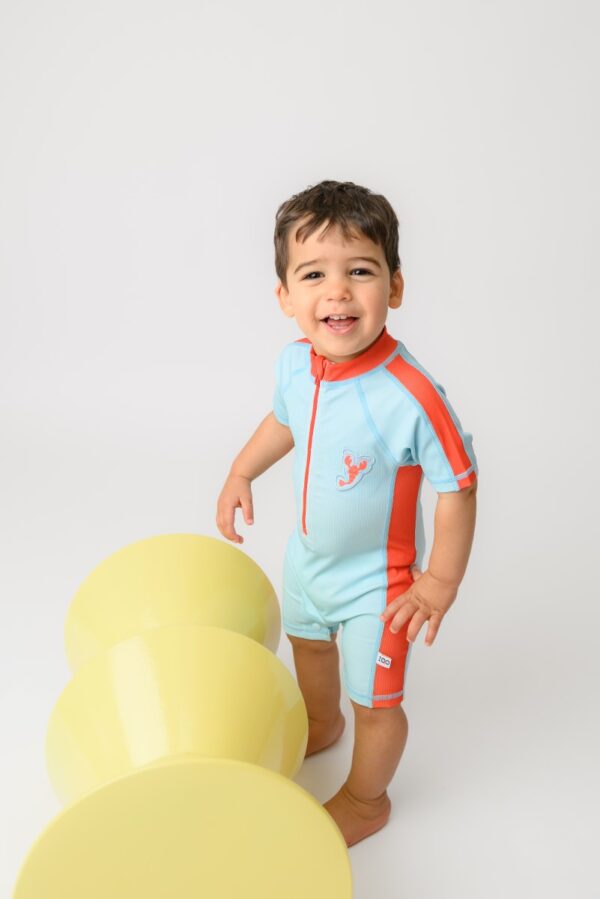 Zoocchini Κοντομάνικο Surf Suit με Στάμπα Lobster/Light Blue