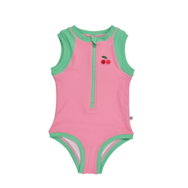 Zoocchini Ολόσωμο Μαγιώ με Στάμπα Cherry/Pink-Green