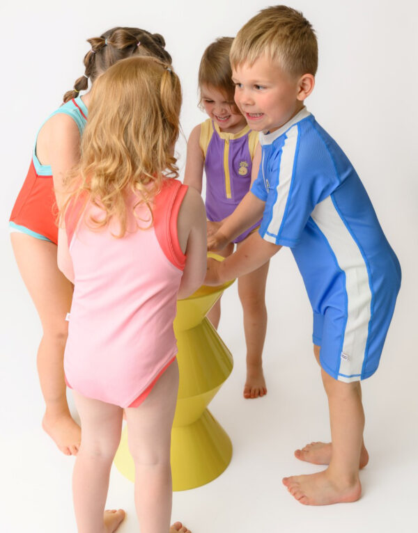 Zoocchini Κοντομάνικο Surf Suit με Στάμπα Dino/Med Blue
