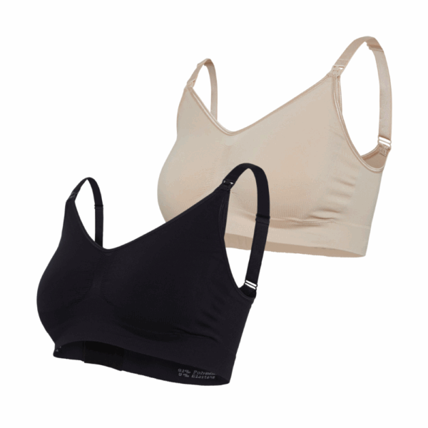 Carriwell 2 Pack Σουτιέν Θηλασμού Χωρίς Ραφές (Μαύρο/Μπεζ)