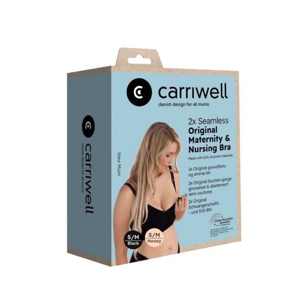 308011_2-x-CARRIWELL_ORIGINAL_MATERNITY_NURSING-3D.jpeg Carriwell 2 Pack Σουτιέν Θηλασμού Χωρίς Ραφές (Μαύρο/Μπεζ)