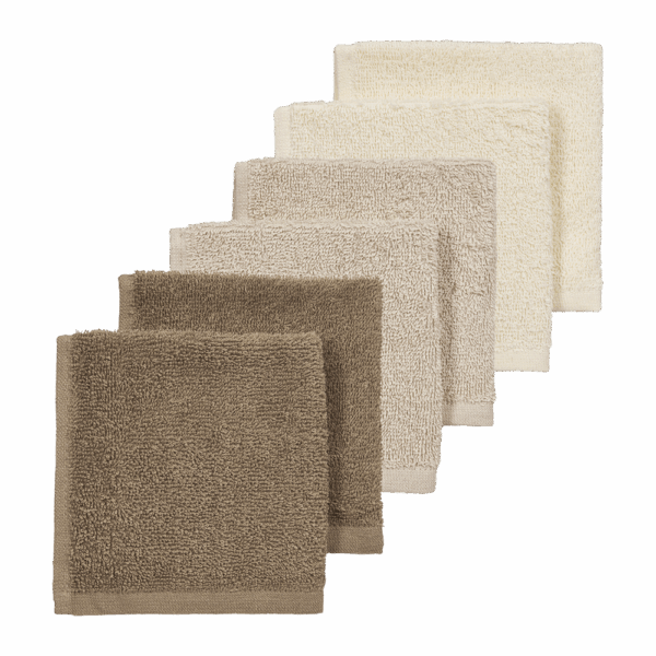 Meyco Πετσετάκια Λαβέτες Πακέτο των 6  Natural/Soft Sand/Taupe (30x30cm)