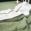 Meyco Κουβέρτα Waffle Teddy Olive Green 100x150cm