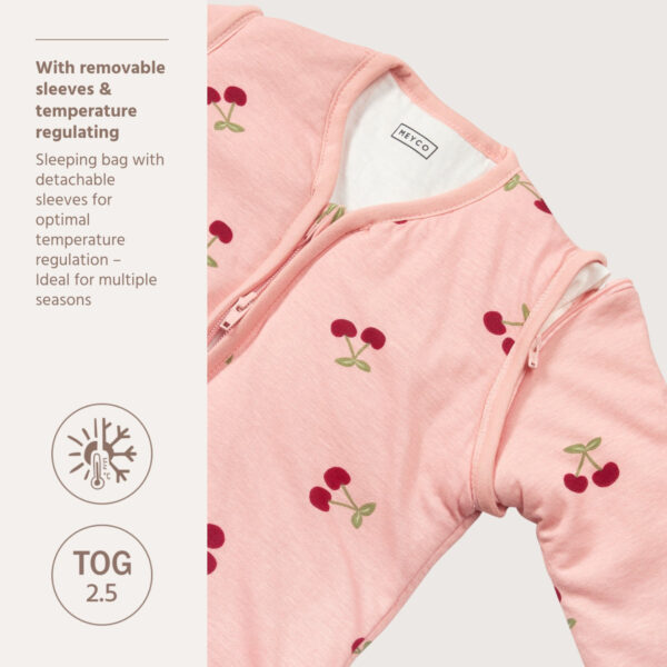 Meyco Υπνόσακος Cherry Soft Rose με αποσπώμενα μανίκια και ποδαράκια